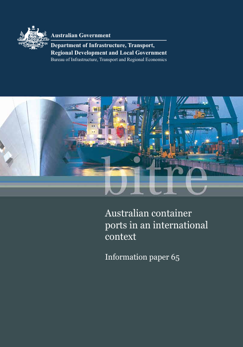 Australian container ports in an international context publication cover