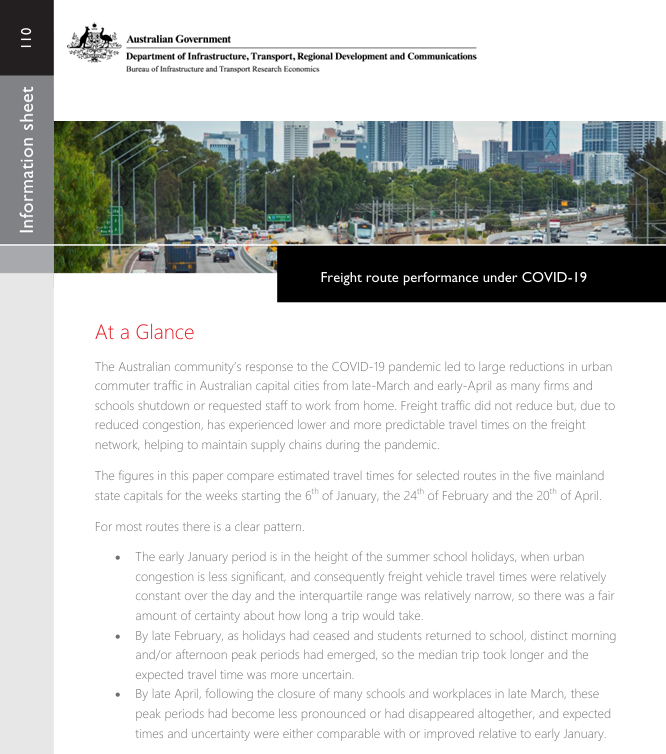 Information sheet with city skyline image