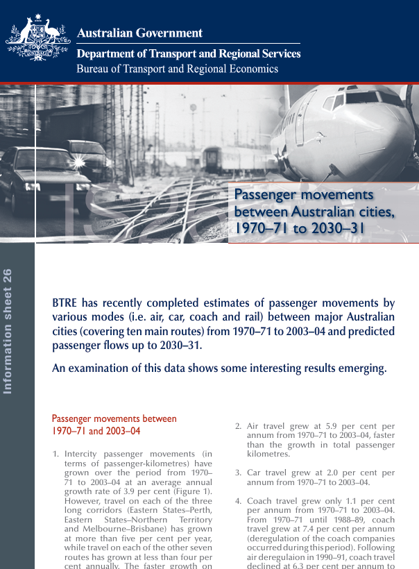 Cover of report with cars, trainlines and planes