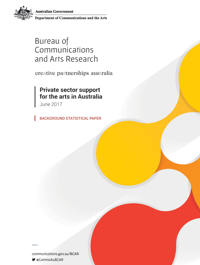cover of publication: Private sector support for the arts in Australia