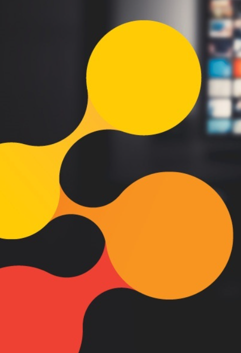 abstract image of yellow, orange and red connected circles used on Subscription Video on Demand dashboard