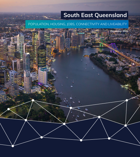 Aerial view of brisbane city and river