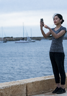 Young person on mobile phone