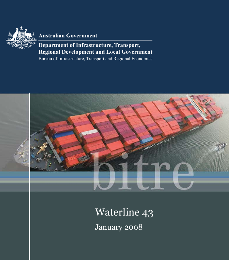 cargo ship on cover of Waterline 43 report