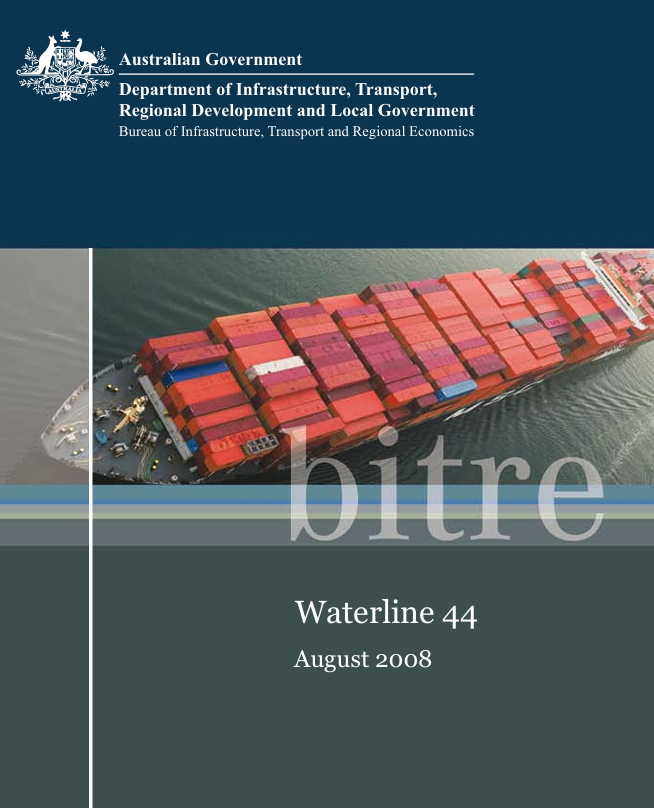 cargo ship on cover of Waterline 44 report