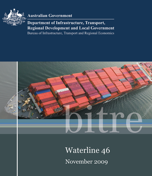 cargo ship on cover of Waterline 46 report