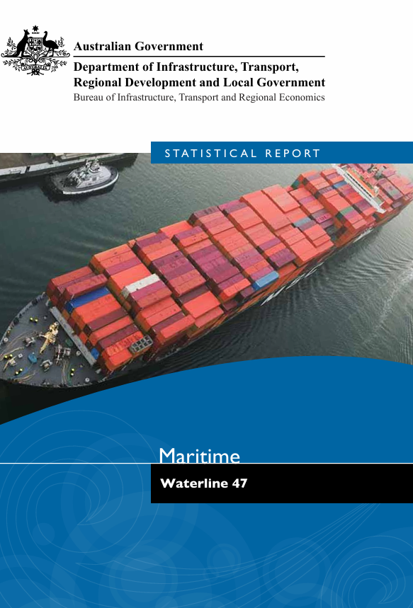 cargo ship on cover of Waterline 47 report