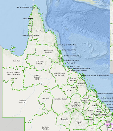 Map of QLD working zones