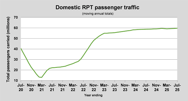 Domestic RPT passenger traffic (annual)