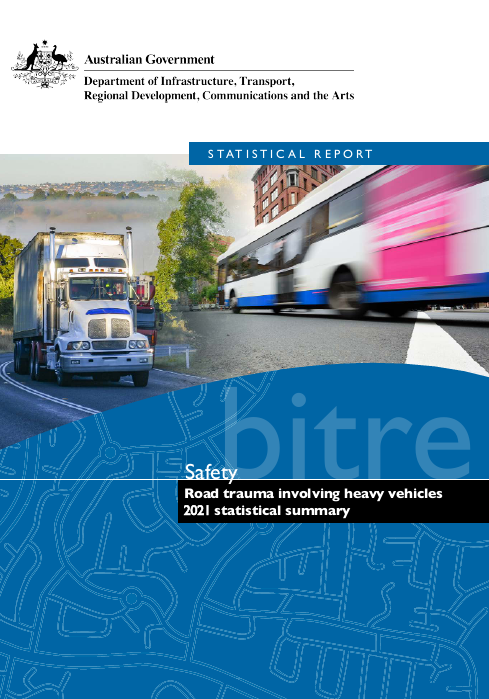 Road trauma involving heavy vehicles 2020 statistical summary — cover