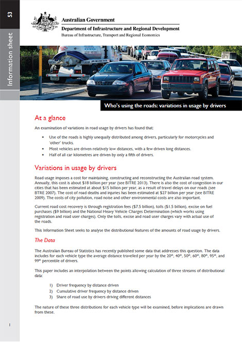 Whos using the roads: variations in usage by drivers cover