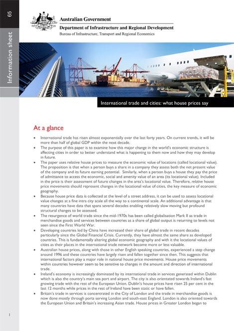 International trade and cities: what house prices say