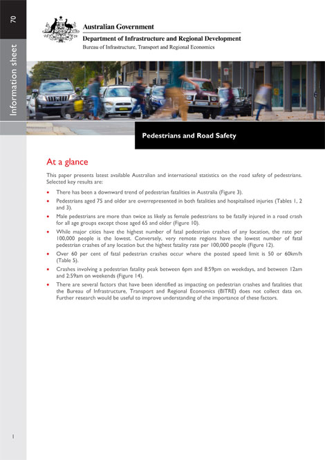 Pedestrians and road safety