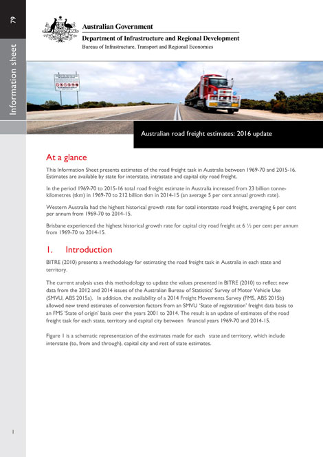 Australian road freight estimates: 2016 update